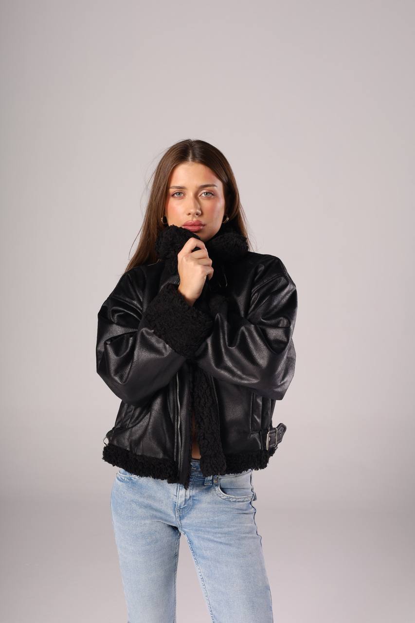 Leather Jacket with Fur Lining