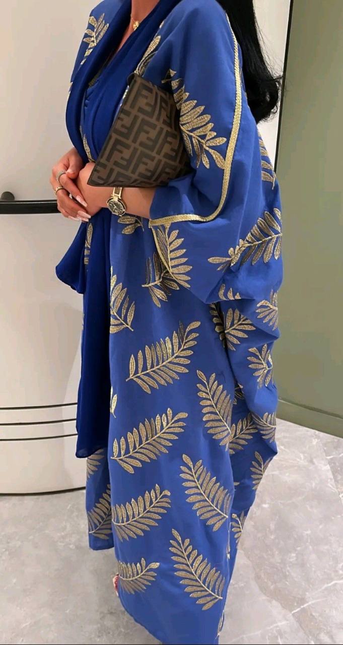 Blue Embroidered Caftan
